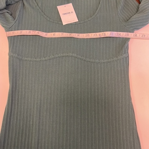 Forever 21 Hunter Green Long Sleeve Knit BodyCon Dress Size Large - Picture 9 of 11
